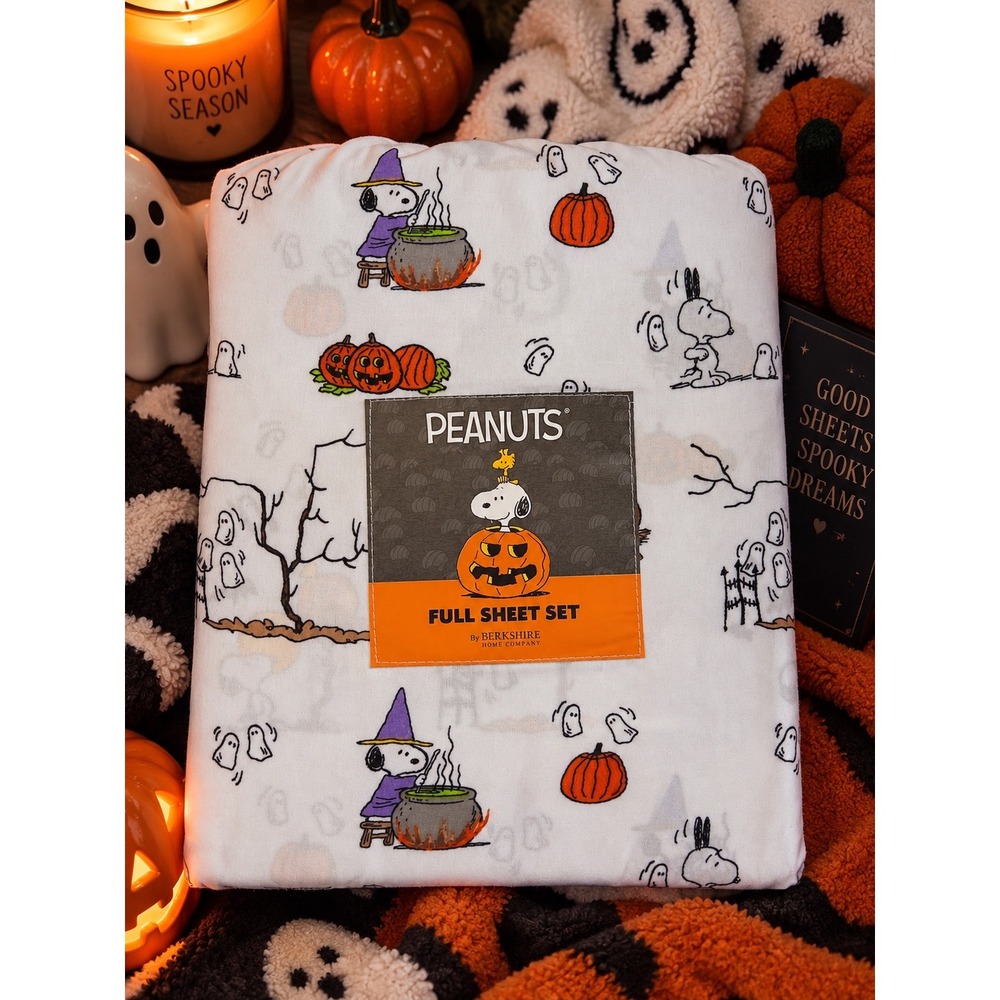 Peanuts Snoopy Halloween Full Sheet Set Berkshire Home Company Great Pumpkin New
